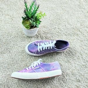Superga Purple Tie-dye Sneakers 39.5 Festival Platform